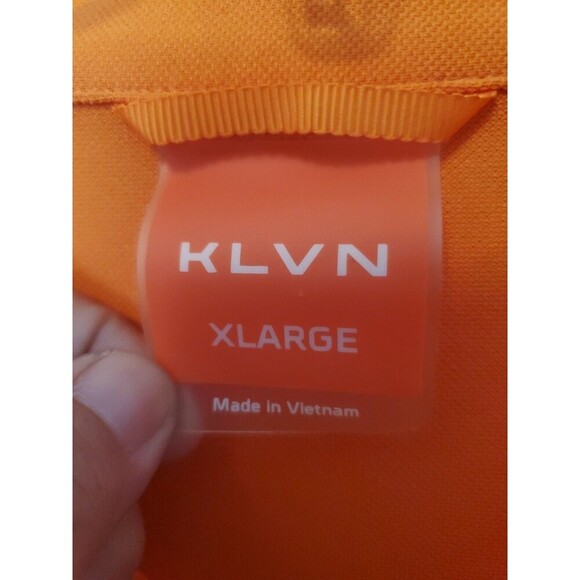 KLVN Golf Tech Polo Shirt Men's Size XL Orange Collared Front Pocket Snap Button - Picture 6 of 14
